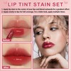 QIUFSSE Lip Tint Stain,6 Colors Lip Stain Long Lasting Waterproof,Multi-use