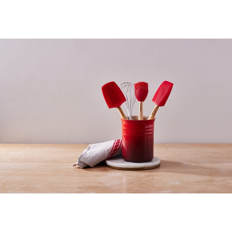 Le Creuset Stoneware Small Utensil Jar, 1.1 Litres, Cerise, 71501110600001