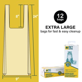 Pet Zone Universal No-Touch Cat Litter Bags, Kitty Litter Bags & Waste Bags (Litter Bags, Pet Waste Bags Great for Cat Litter Boxes, Automatic Cat Litter Box, and Self Cleaning Cat Litter Box) 12 Pack