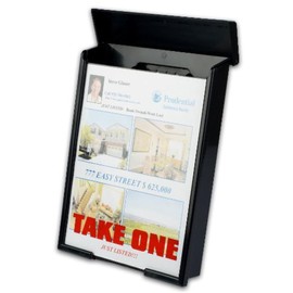 BrightPost Black Snap Shut Brochure Box Flyer Holder Real Estate Realtor Supplies