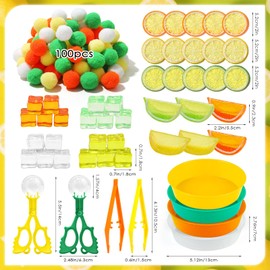 ZhowHoHo 149 Pcs Summer Lemon Sensory Bin Filler Lemon Sensory Bin Item Fine Motor Toys Counting Sorting Summer Preschool Toddler Counting Toys for Preschool Education Activities