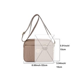 YANAIER Small Cross BodyBag for Women Girls Quilted Crossbody Shoulder Bags Multi Pocket Casual Travel Bag Mini Phone Purse Wallet Khaki-A