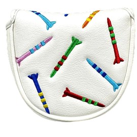 AILIMIAO Magnetic Golf Putter Cover PU Mallet Closure Portable White