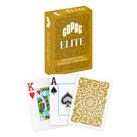 Copag Elite 100% Plastic Playing Cards Poker Size Jumbo Index Single Deck (Gold)