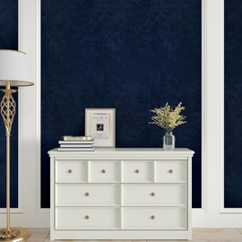 Wallderful Velvet Fabric Wallpaper Self Adhesive Dark Blue Velvet Flocking Liner for Jewelry Soft Floral Wrinkled Blue Felt Sheets Contact Paper Drawer Liner for Dresser Bedroom Cabinets Craft Felt