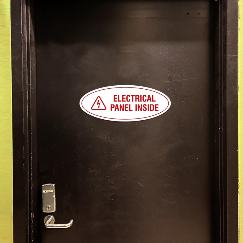 Signs ByLITA Oval Electrical Panel Inside Sign (Lt Gray) -