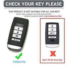 AIOEUOIA TPU for Acura Key Fob Cover with Keychain Keyless Entry Remote Key Fit for Acura ILX MDX RDX RLX TLX Smart Key Shell (Black-Red, 5-Buttons)