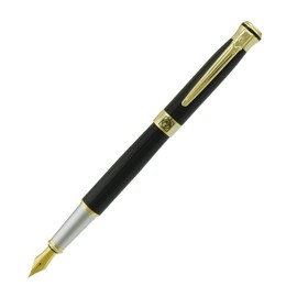 Lanxivi Picasso 903 Pluma estilográfica de punta fina Suecia Flower King en la parte superior con caja de bolígrafo, color negro                      