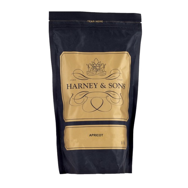 Harney & Sons Apricot Tea, Loose Tea, 16 ounces, an elegant black tea enhanced by the warm, almost nutty flavor of apricot