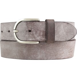 BELTINGER Women's Belt Made of Soft Full Cowhide Leather Vintage Look 4 cm Jeans Belt for Women 40 mm Leather Belt Used Look, Brown, antique silver