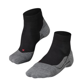 FALKE RU4 Women's Short Running Socks, Cotton Blend, Pack of 1 Colours, US Sizes 2 - 8 With Medium Padding, Moisture-Regulating, Quick-Drying, Cushioning Effect, black, 35-36