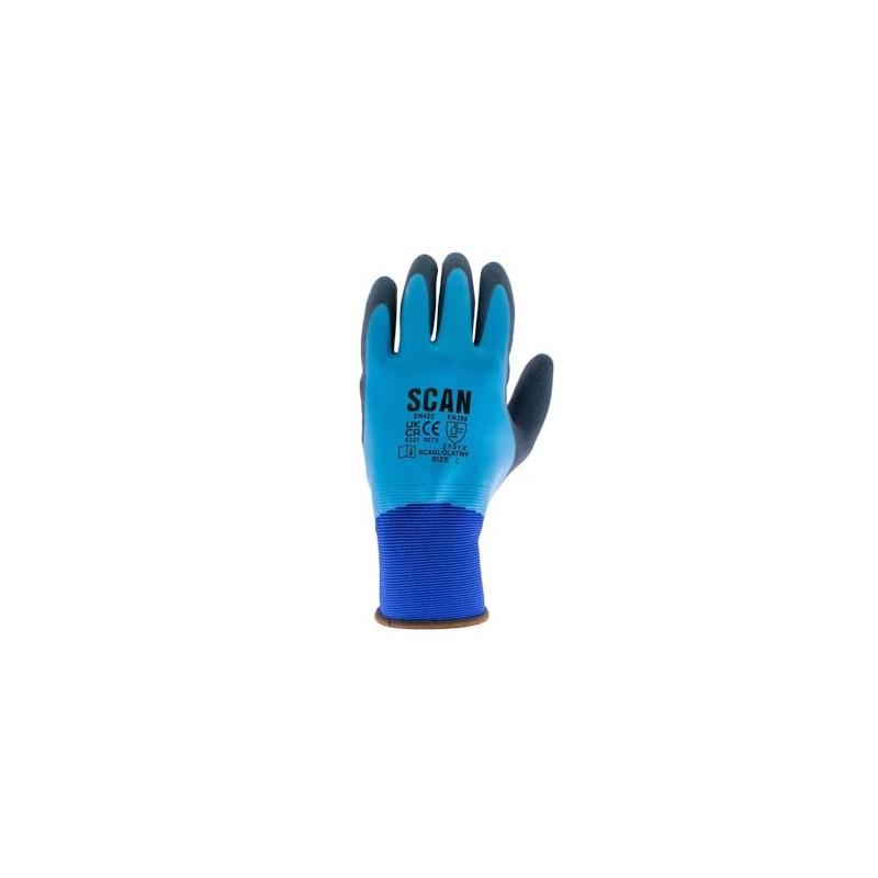 Scan SCAGLOLAWPXX Waterproof Gloves with Latex Palm - Size 11