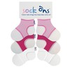 Sock Ons Baby Sock Holders 3 Pack Pink White and