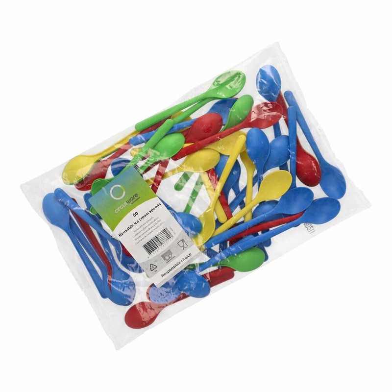 VEPATIM 50 Reusable Ice Cream Spoons Dishwasher Safe Extra Stable