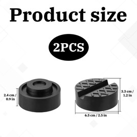 Pack of 2 Car Jack Rubber Pads, Rubber Pad Trolley Jack, Rubber Pad, Trolley Jack Pad Adapter, Car Jack Rubber Support Block, Suitable for Car Jack, Trolley Jack (Black)