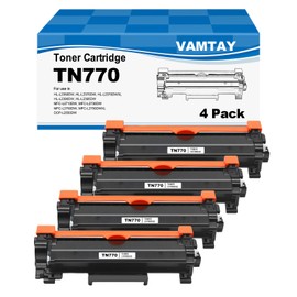 VAMTAY Remanufactured Toner Cartridge Replacement for Brother TN760 XL TN770 TN760 TN-770 for MFC-L2710DW HL-L2395DW DCP-L2550DW HL-L2350DW Printer (4 Pack, Black)
