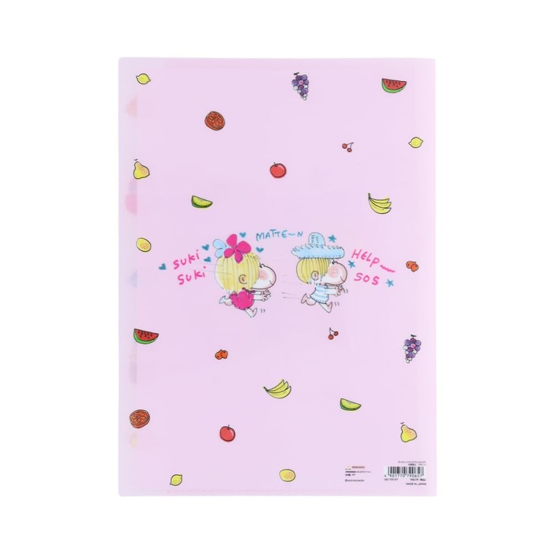 Sunstar Stationery Ado Mizomori Goods Clear File, 5 Pockets, Fruit