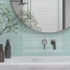 Lovdeco Light Green Glass Subway Tile, Glass for Bathroom Kitchen