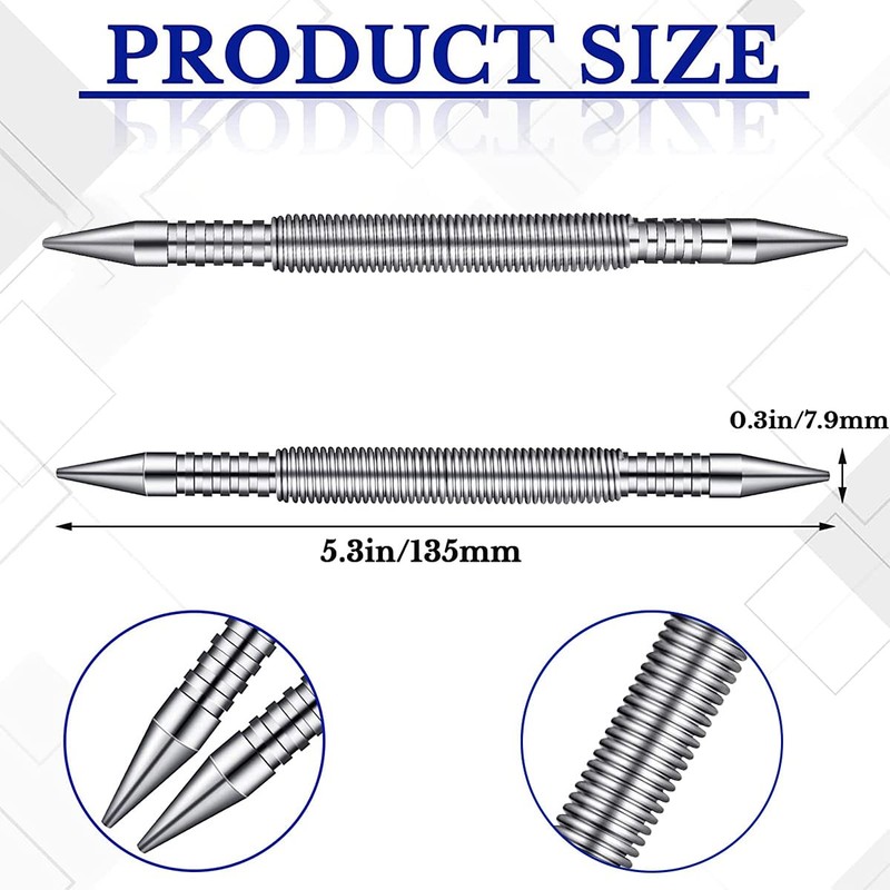 Spring Center Punch Hammerless Head Nail Setter Spring Loaded High