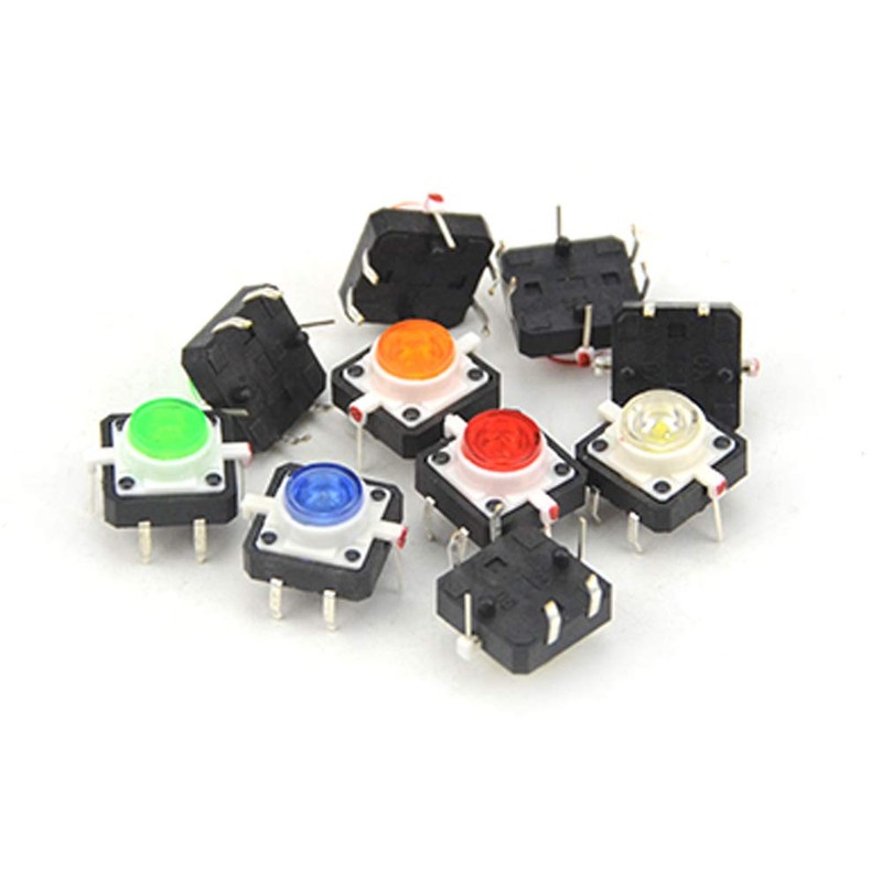 WMYCONGCONG 10 PCS Light Emitting Diode Momentary Tactile Push Button