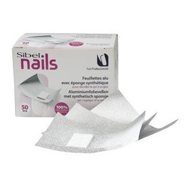SIBEL Nails - Foil sheets with foam pad for nail gel removal - Pack of 50