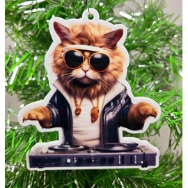 Cat DJ Ornament Music Mixing