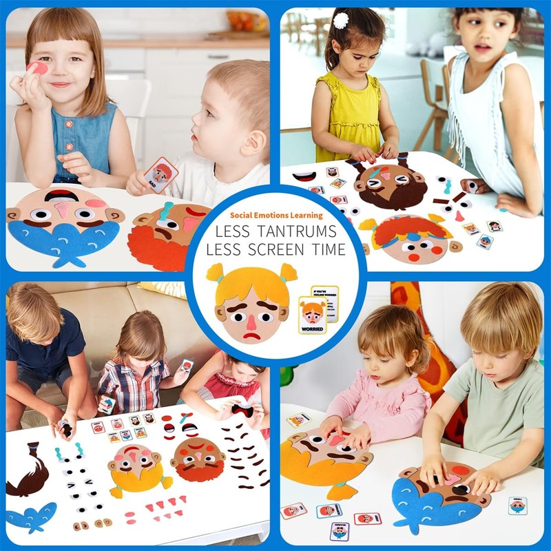 WOBOX Children's Felt Expression Face DIY Activity Toy, Children's Social