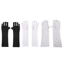 colorski Anti UV Gloves for Gel Nail Lamp, UPF50+ Protection Gloves for Manicures, UV Sun Protection Gloves for Women（3 Pack）