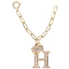 miwaki Bag Charm Initial Charm Keychain Initial Alphabet Crown Square