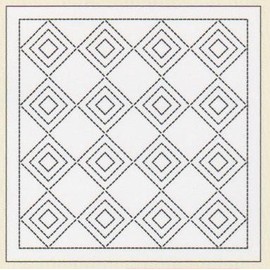 Olympus H-1036 Sashiko Flower Dish Towel, Cloth Pack, Tateimasu (White)