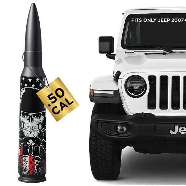 50 Cal Badass Bullet Antenna® Fits Jeep Wrangler JK &