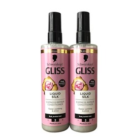 Schwarzkopf Gliss Liquid Silk Leave In Hair Conditioner Spray With Keratin 2 X 200Ml = 400Ml