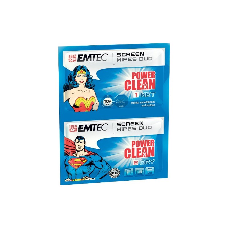 EMTEC Duo Screen Wipes, Blue