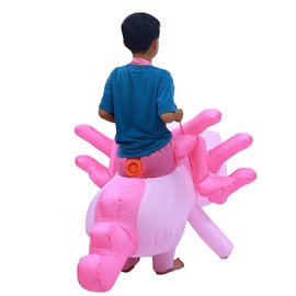 FANFX Cartoon Axolotl Costume Inflatable Costume for Adult and Kids Christmas Blow Up Costume Cute Unisex Suit for Animals Cosplay Holiday Party with Adjustable Waistband