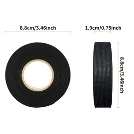 Viaky 8 Pack Wire Harness Tape Cloth Electrical Tape Auto, Each 50 Ft x 3/4 Inch Wire Loom Tape Flame Retardant High Temp Fabric Tape Insulating Tapes for Engine, Electrical, Noise Damping