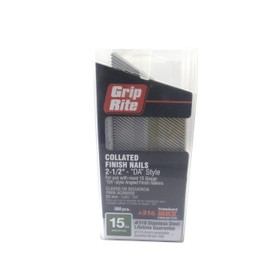 Grip Rite Prime Guard MAXB64904 2-1/2-inch 316 Stainless Steel 15 Gauge "DA"-style Angled Finish Nail, 500 per Belt Clip