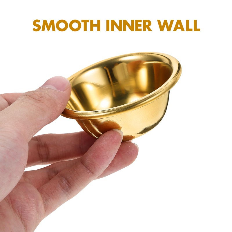 7Pcs Golden Buddhist Offering Cups - Copper Water Bowls for