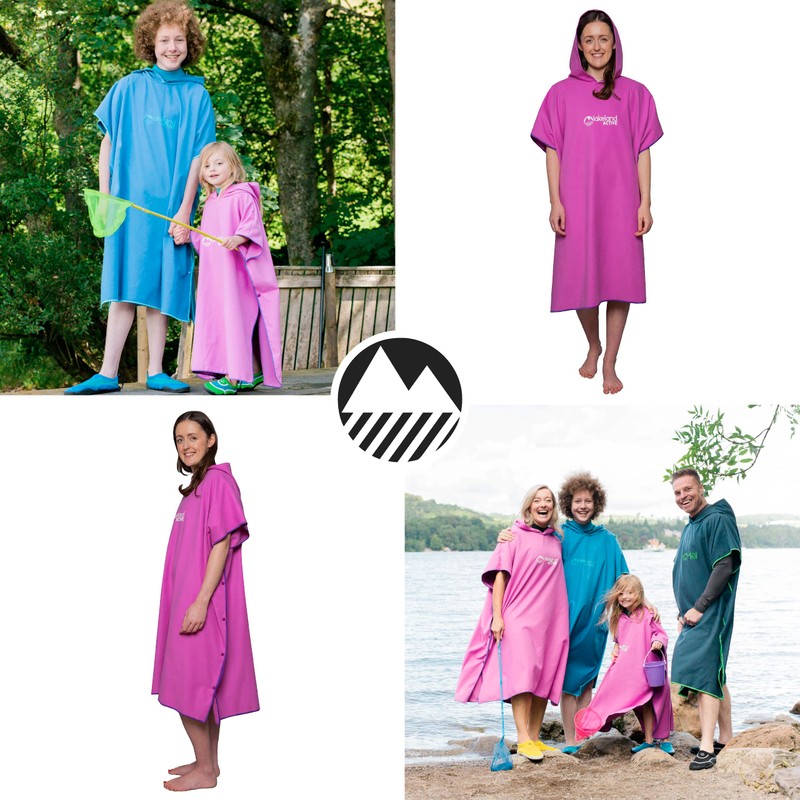 Lakeland Active Patterdale Hooded Changing Poncho Towel - Pink -