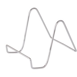 Bard's Plain Silver-toned Wire Easel Stand, 4" H x 3.5" W x 5.5" D, Pack of 6