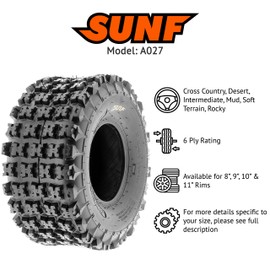 SunF 23x11-9 ATV UTV Knobby Tire 23x11x9 Sport Race 6 PR A027 - PAIR of 2