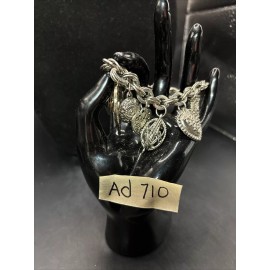 Avenue Silver Tone Charm Bracelet Multi Charms Well Made