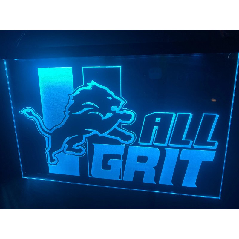 detroit lions Led Neon Light Sign ( 12x8" rgb color