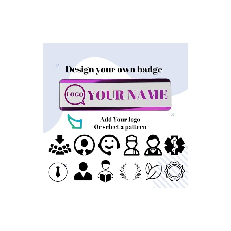 Insignias de etiquetas de nombre grabadas personalizadas: identificación personalizada con