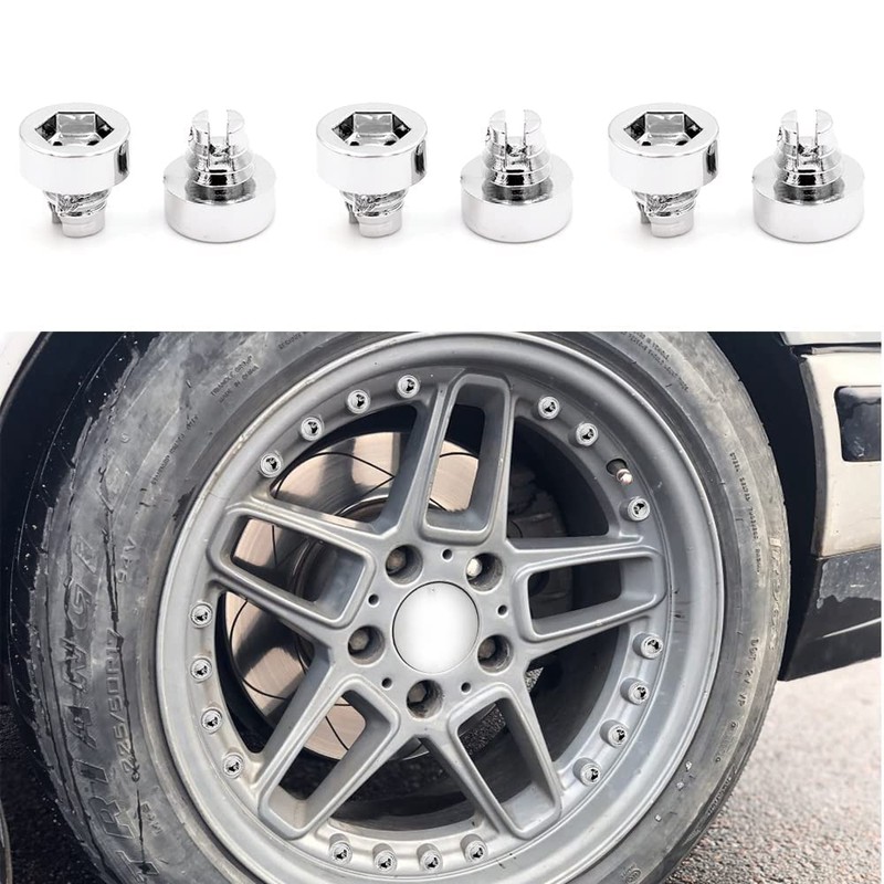 RTRHINOTUNING 100PCS Chrome Silver Wheel Rim Lip Rivets Nuts of