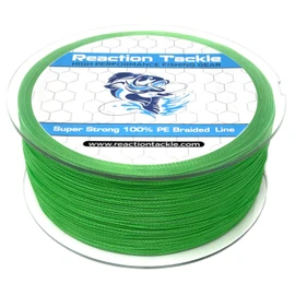 Reaction Tackle Braided Fishing Line Hi Vis Green 15LB 150yd