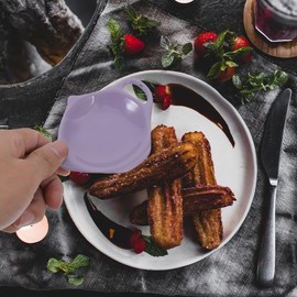 Alipis Tea Bag Saucer Table Coasters Snack Dish Tea Bag Organizer Snack Bowl Tea Storage Holder Kitchen Tea Bag Holder Sauce Dish Ceramic Tea Bag Coaster Dipping Dishes Purple Ceramics