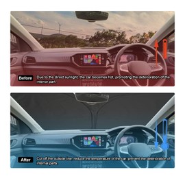 BIXUAN T-Cross 2024 Sonnenschutz kompatibel mit VW T-Cross 2019 2020 2021 2022 2023 Windschutzscheibe für Taigo das Auto Frontscheibenabdeckung Windschutz Frontscheibe Blockiert UV Abdeckung Faltbar