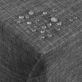 AUAUY Wipe Clean Table Cloth, 140x100cm Rectangular Washable Faux Linen Tablecloth, Waterproof Oil-proof and Wrinkle Resistant Table Cover for Kitchen Dining Party, Holiday Celebrations, Dark Grey
