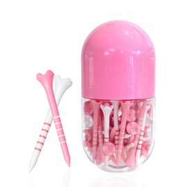 EWILLING Pink White Plastic Cute Golf Tees | Size 2-3/4 inch | Pack of 60 | Golf Accessories for Women Perfect Funny Gift for Any Golf Fan (Pink)