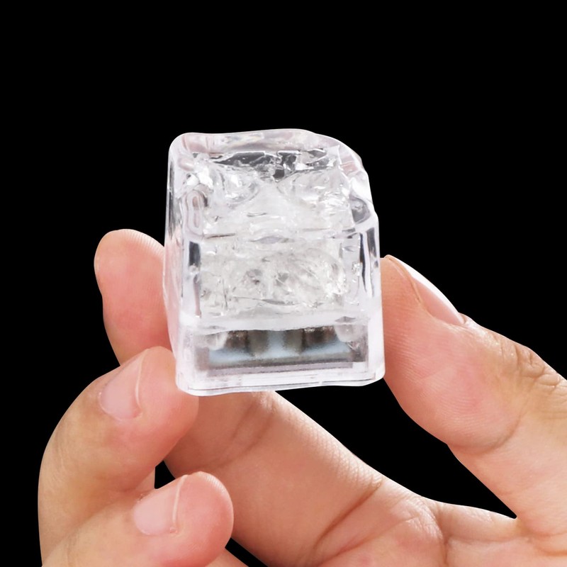 Light Up Ice Cubes for Drinks, 48PCS White LED Ice